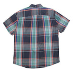 TOMMY HILFIGER Mens Blue & Green Checked Shirt XL Cotton Casual Summer Short