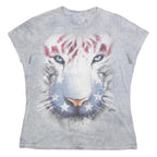 THE MOUNTAIN Womens Grey Graphic T-Shirt L Short Sleeve Crew Neck Cotton