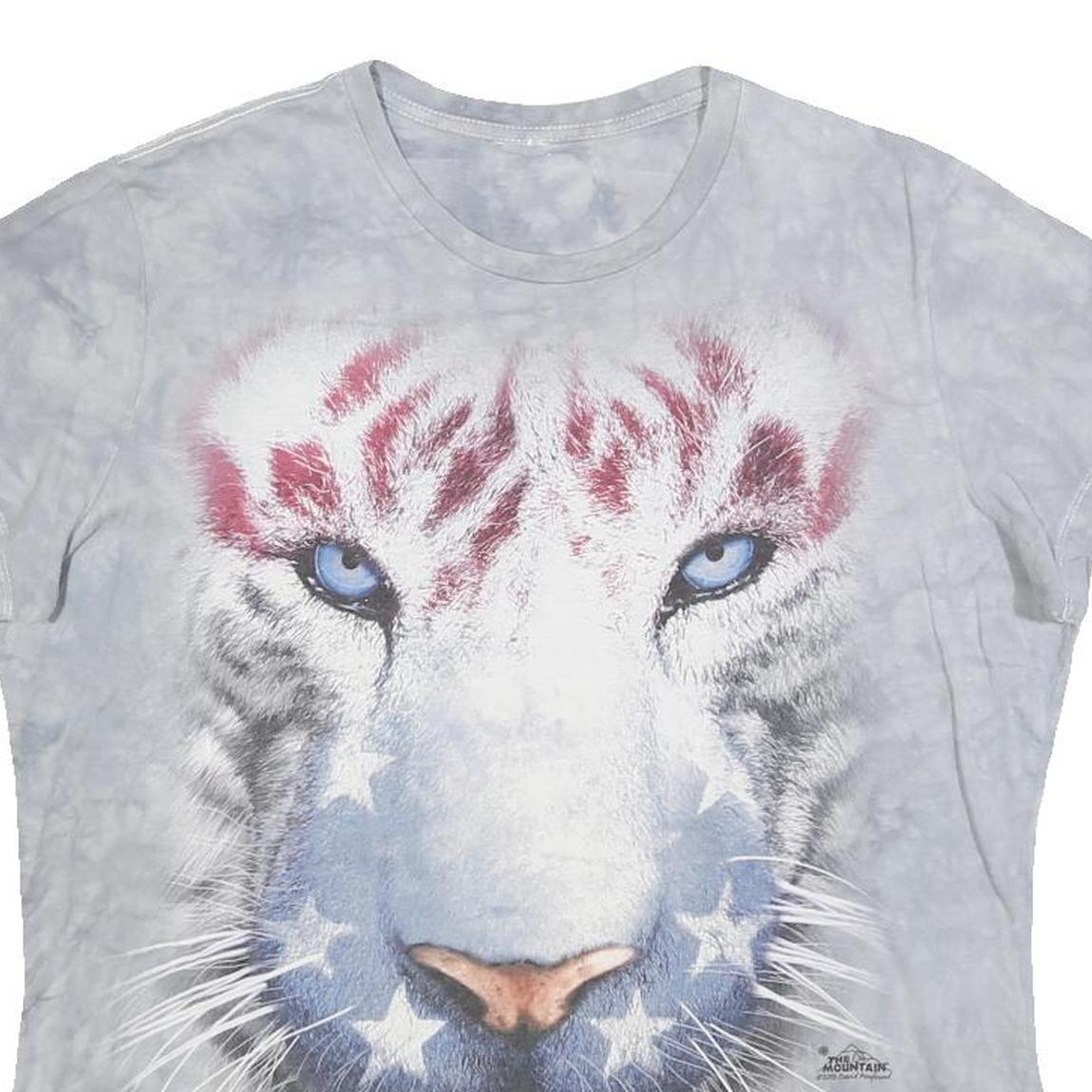 THE MOUNTAIN Womens Grey Graphic T-Shirt L Short Sleeve Crew Neck Cotton