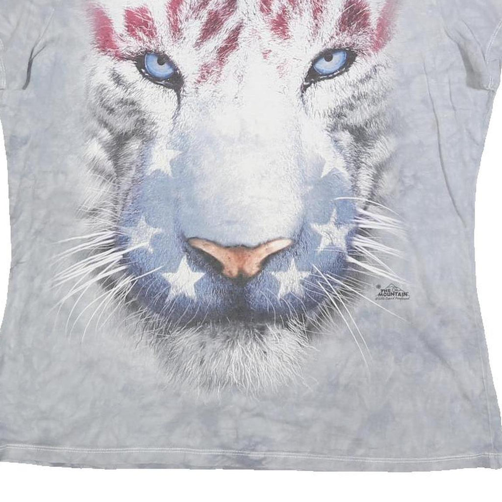 THE MOUNTAIN Womens Grey Graphic T-Shirt L Short Sleeve Crew Neck Cotton