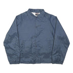 ATHLETIC WORKS Mens Blue Coach Jacket M Nylon Plain Button Closure Casual