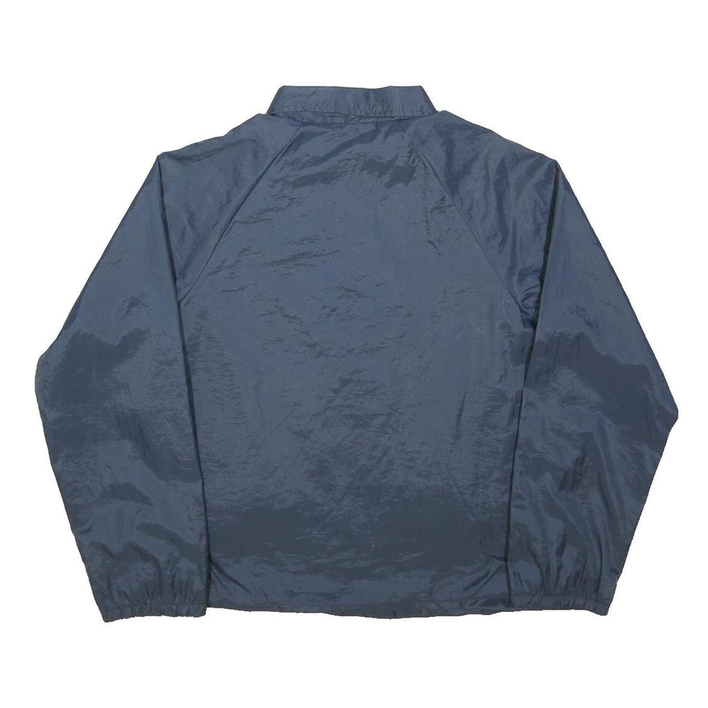 ATHLETIC WORKS Mens Blue Coach Jacket M Nylon Plain Button Closure Casual