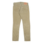 LEVI'S Mens Cotton Blend Beige Slim Skinny Zip Trousers W31 L32 Casual Corduroy