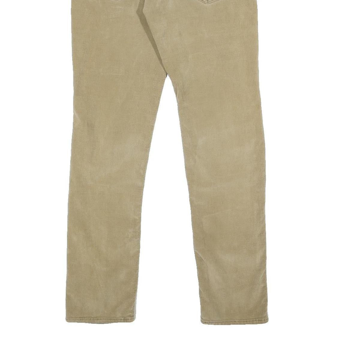 LEVI'S Mens Cotton Blend Beige Slim Skinny Zip Trousers W31 L32 Casual Corduroy