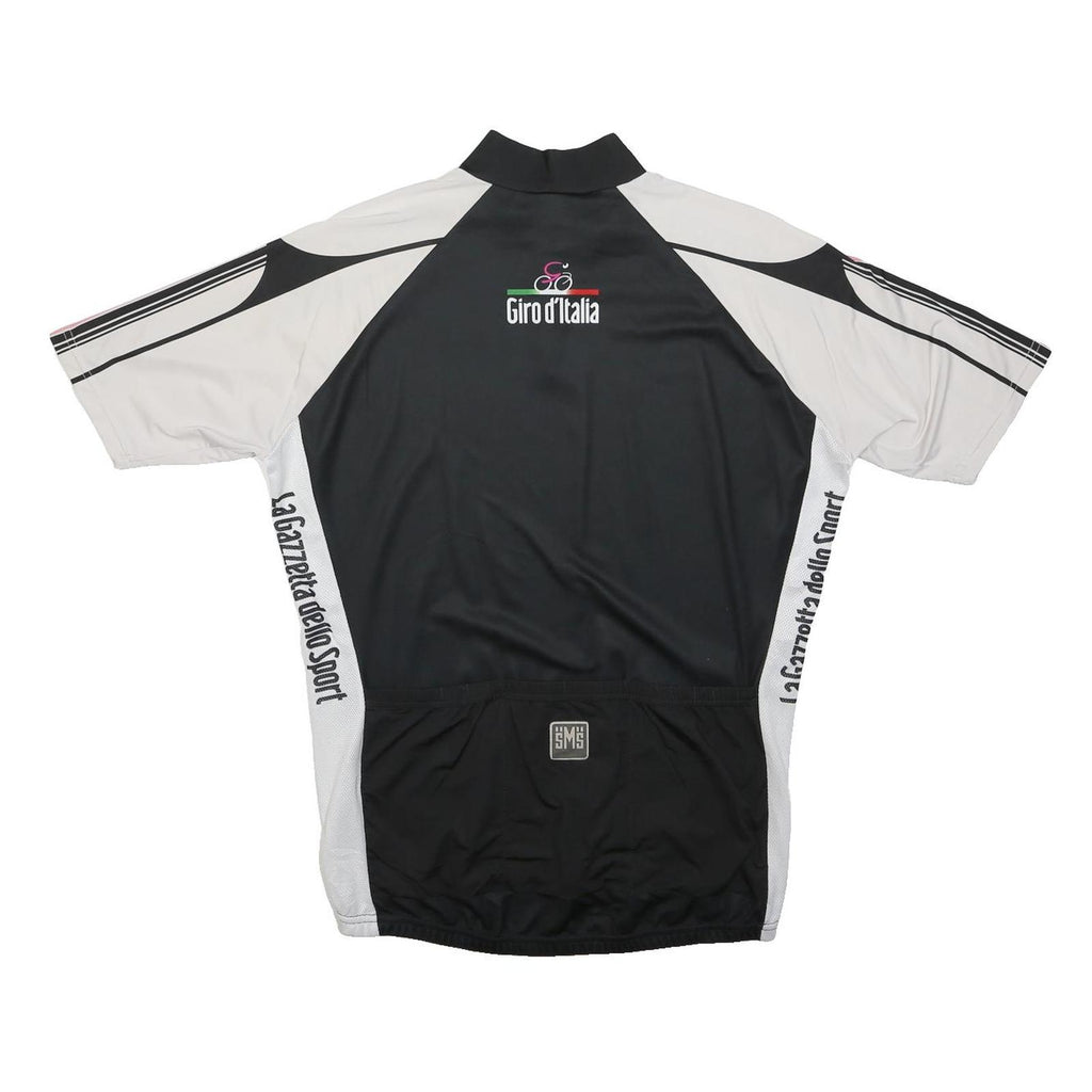 SANTINI Mens Black & White Giro D'Italia Cycling Jersey XL Short Sleeve Crew
