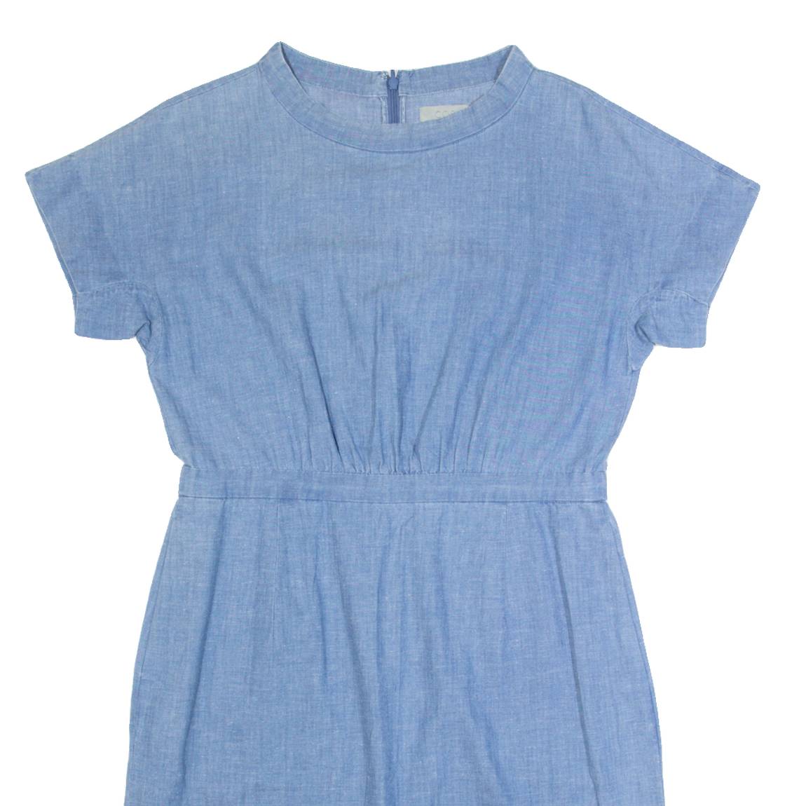 COS Womens Day Dress Blue Short Sleeve Knee Length M