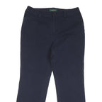 LAUREN RALPH LAUREN Womens Cotton Blend Navy Regular Fit Straight Trousers W33