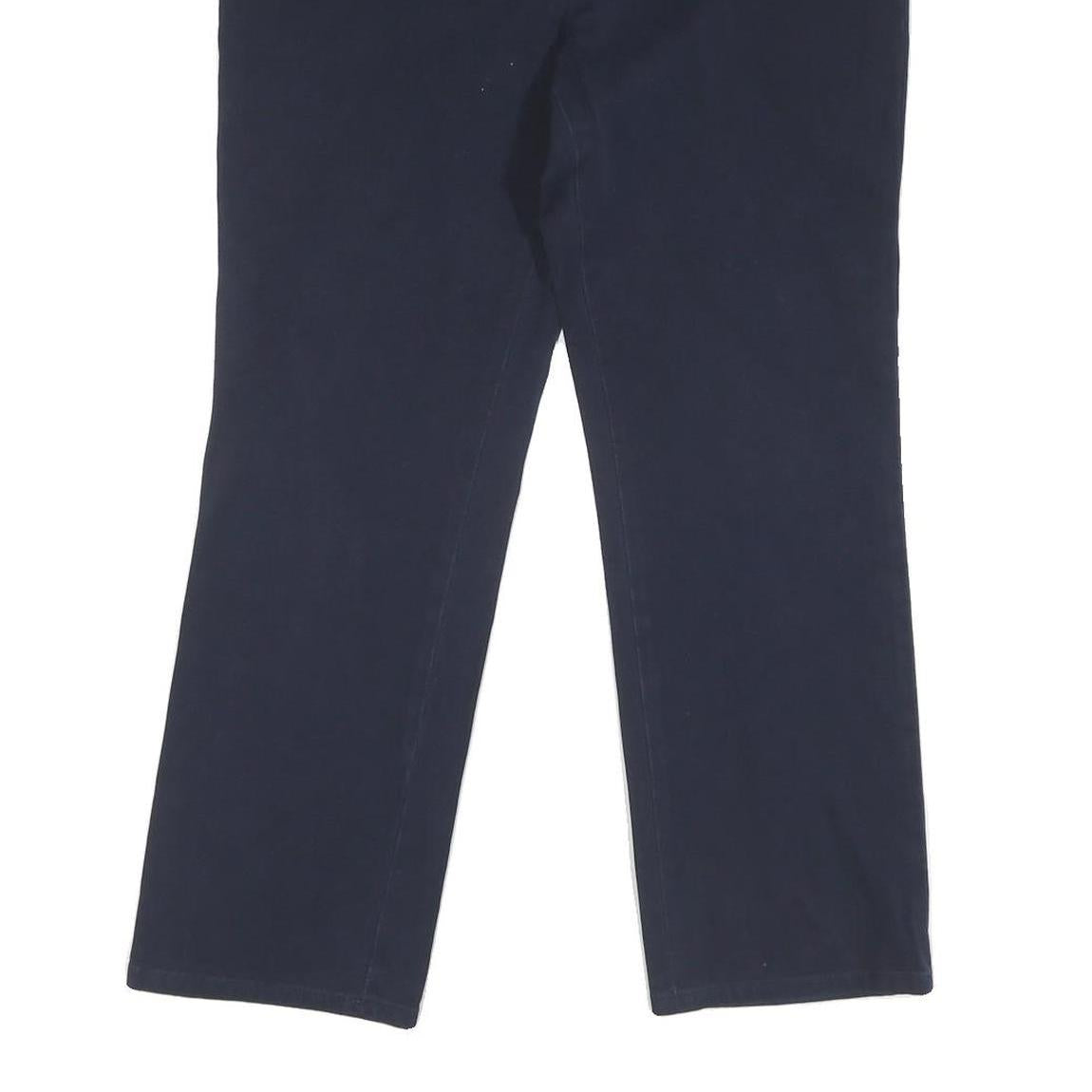 LAUREN RALPH LAUREN Womens Cotton Blend Navy Regular Fit Straight Trousers W33