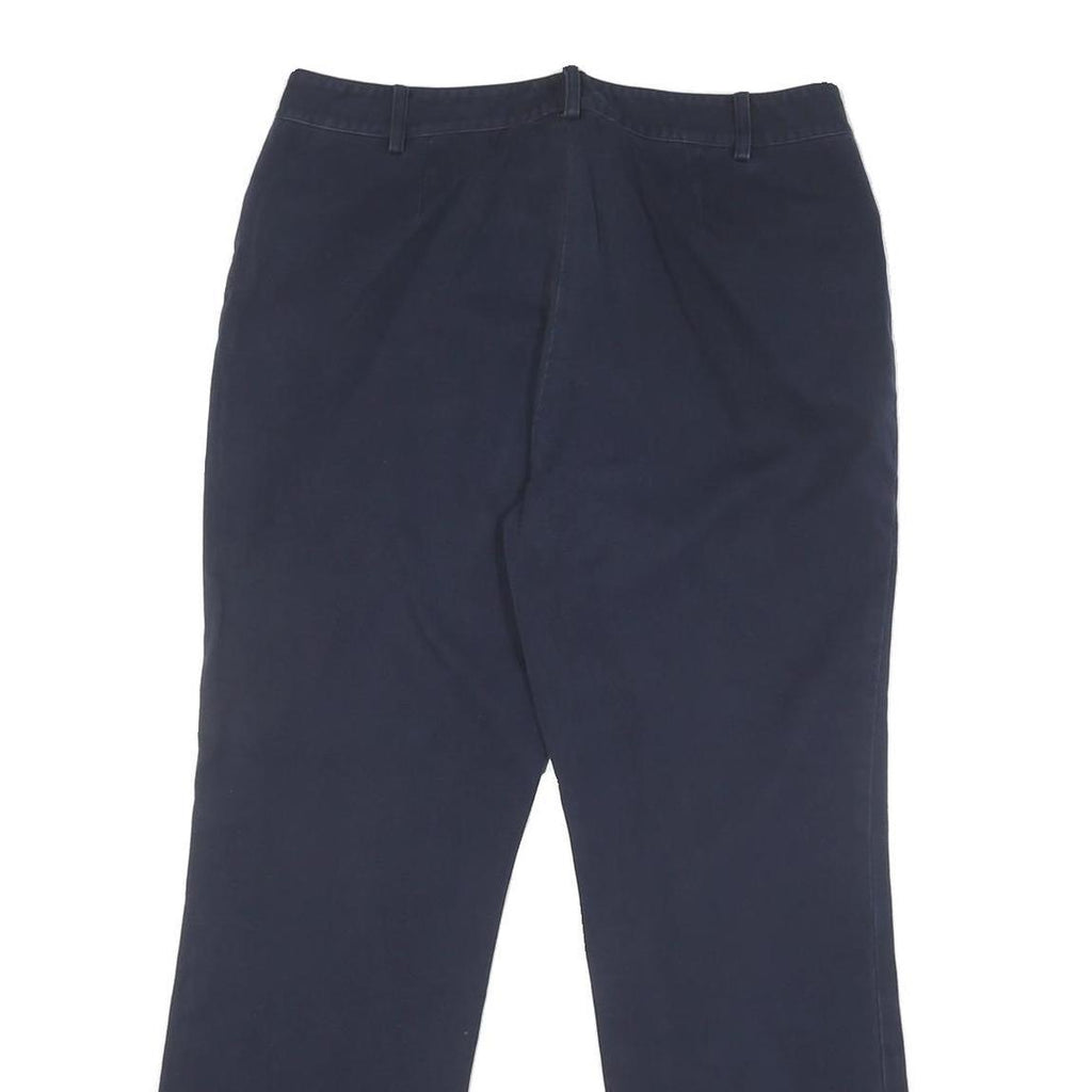 LAUREN RALPH LAUREN Womens Cotton Blend Navy Regular Fit Straight Trousers W33
