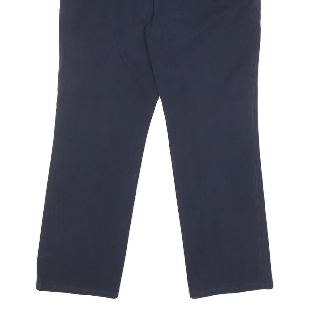 LAUREN RALPH LAUREN Womens Cotton Blend Navy Regular Fit Straight Trousers W33