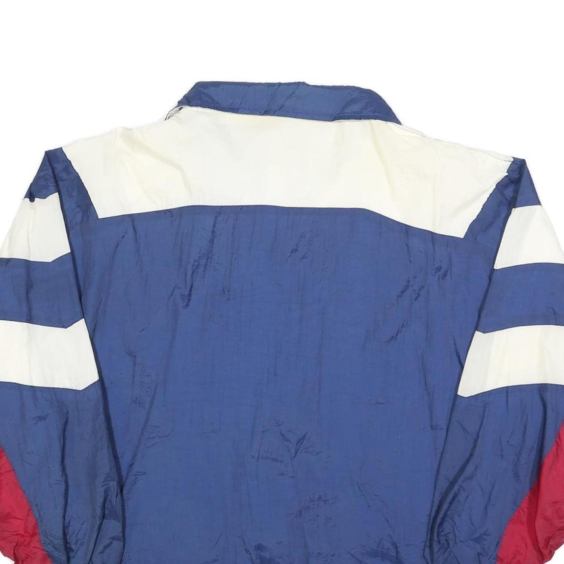 PRO SPIRIT Mens Blue & White & Red Zip Front Nylon Jacket L Casual Sport