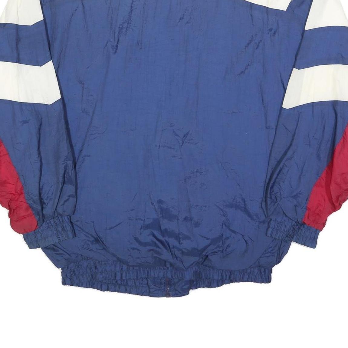 PRO SPIRIT Mens Blue & White & Red Zip Front Nylon Jacket L Casual Sport