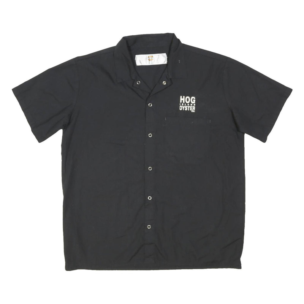 DICKIES Mens Black Shirt M Cotton Blend Workwear Casual Short Sleeve