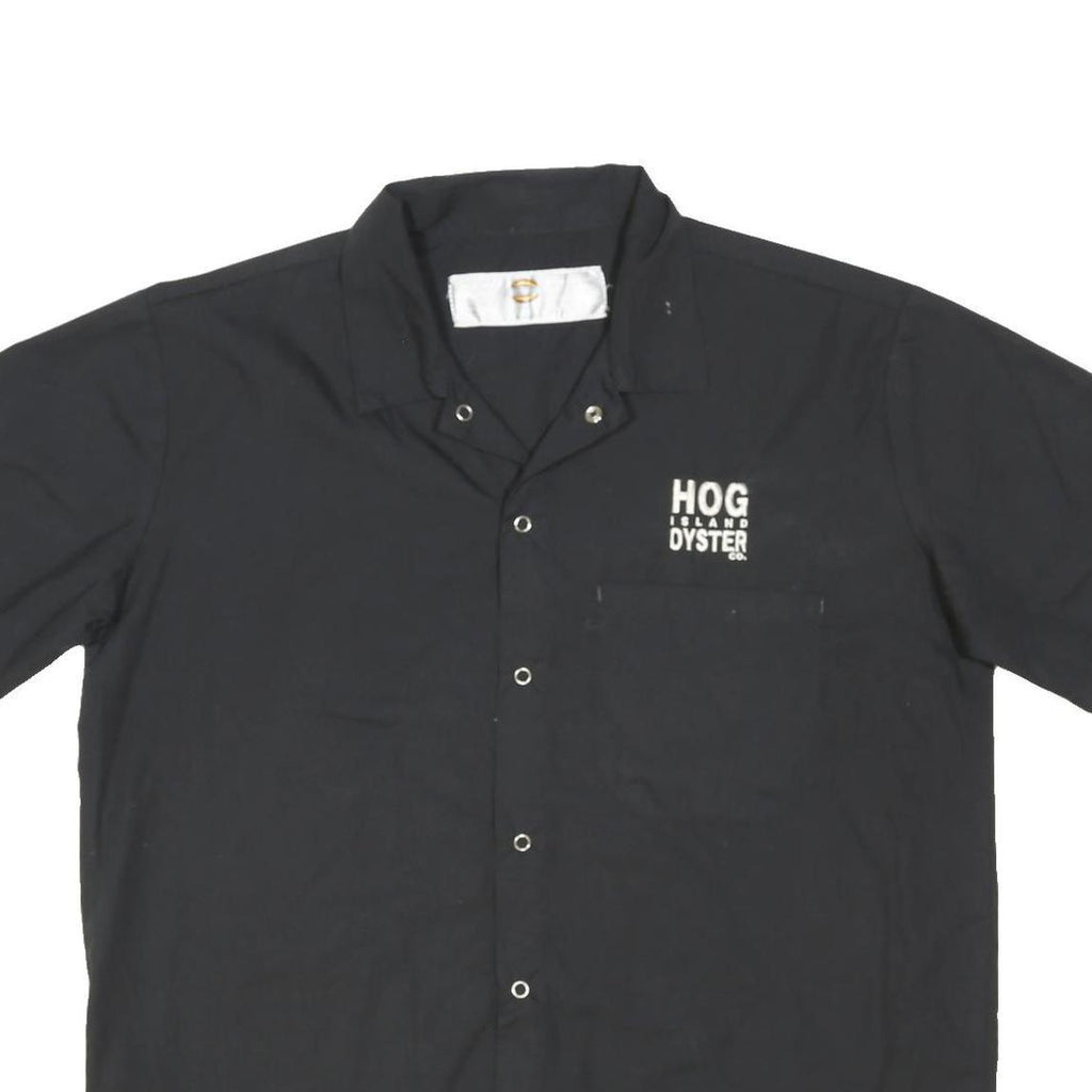 DICKIES Mens Black Shirt M Cotton Blend Workwear Casual Short Sleeve