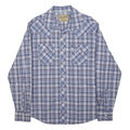WRANGLER Mens Blue White Plaid Shirt L Western Retro Cotton Blend Casual
