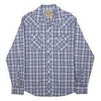 WRANGLER Mens Blue White Plaid Shirt L Western Retro Cotton Blend Casual