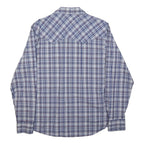 WRANGLER Mens Blue White Plaid Shirt L Western Retro Cotton Blend Casual