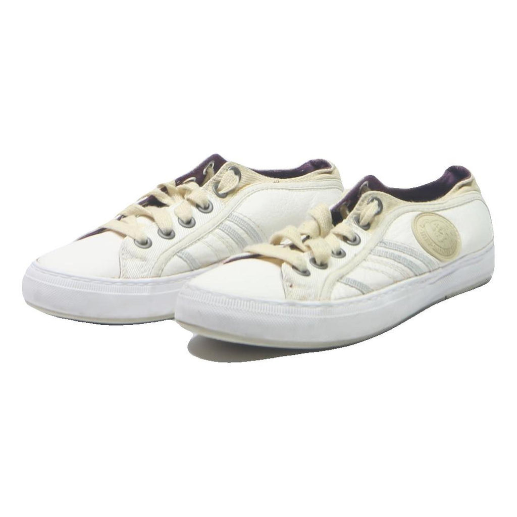 DIESEL Womens Casual Synthetic Low Top Trainers White Cream UK 3 Comfortable