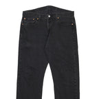 LEVI'S 501 Mens Jeans Black Regular Straight Denim Medium W38 L34 Button Fly