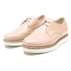TOD'S Leather Womens Derby Shoes Beige UK 4 Classic Soft Leather Casual