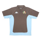 KAPPA Mens Brown & Blue Cotton Short Sleeve Polo Shirt L Italy Crest Logo