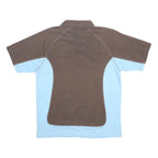 KAPPA Mens Brown & Blue Cotton Short Sleeve Polo Shirt L Italy Crest Logo