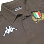 KAPPA Mens Brown & Blue Cotton Short Sleeve Polo Shirt L Italy Crest Logo