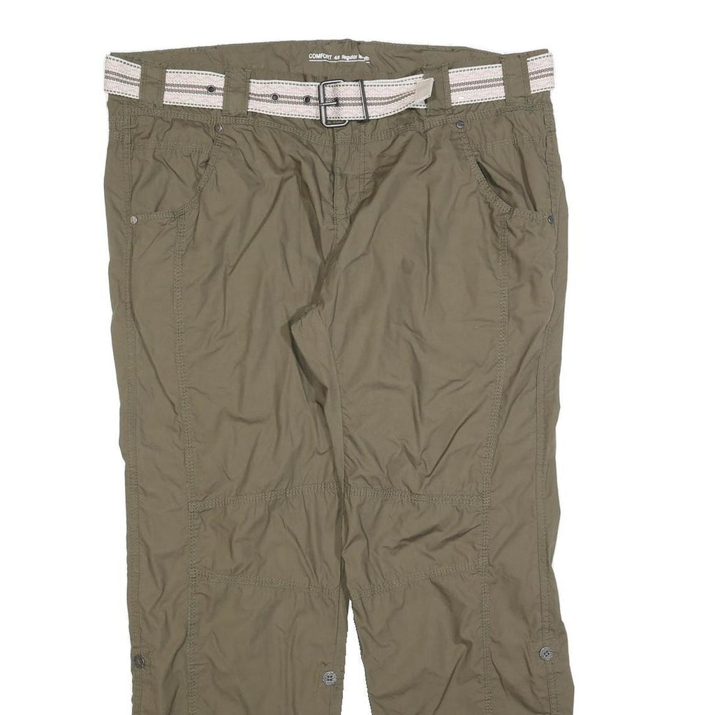 MAXI BLUE Womens Polyester Blend Relaxed Trousers W40 L32 Casual Khaki