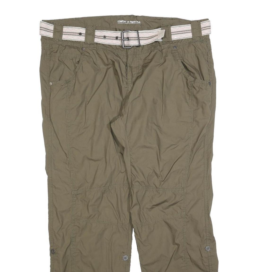 MAXI BLUE Womens Polyester Blend Relaxed Trousers W40 L32 Casual Khaki