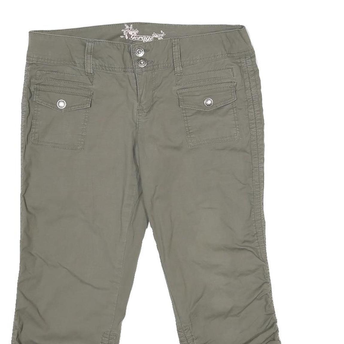 GARAGE Womens Shorts Green Casual Cotton Blend M W30 Button Closure Pockets