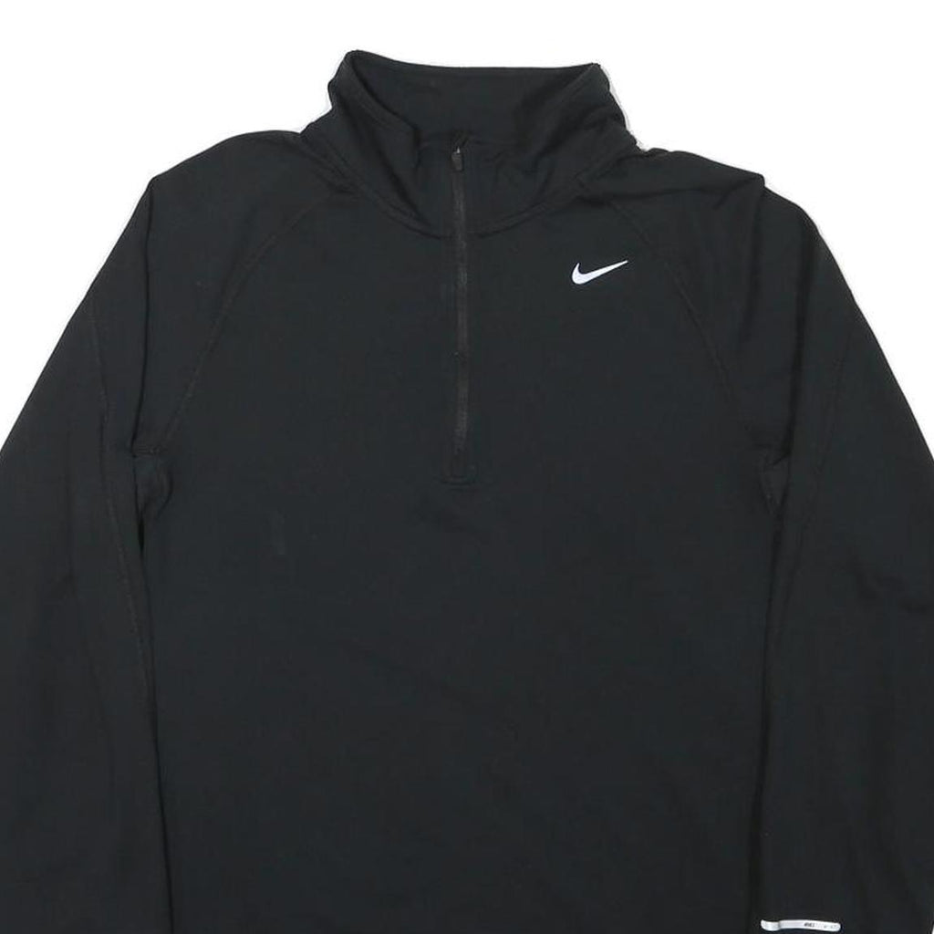 NIKE Mens Black 1/4 Zip S Sports Training Sweatshirt Pullover Athletic Fit