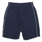 NIKE Mens Navy Casual Shorts S W26 Sports Logo Elastic Waist Pockets