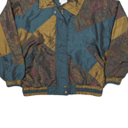 LAVON Mens Blue & Brown Nylon Jacket M Woven Zip Closure Casual Vintage Style