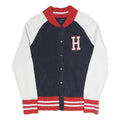 TOMMY HILFIGER Womens Navy & White Varsity Patterned Button Up Cotton Blend