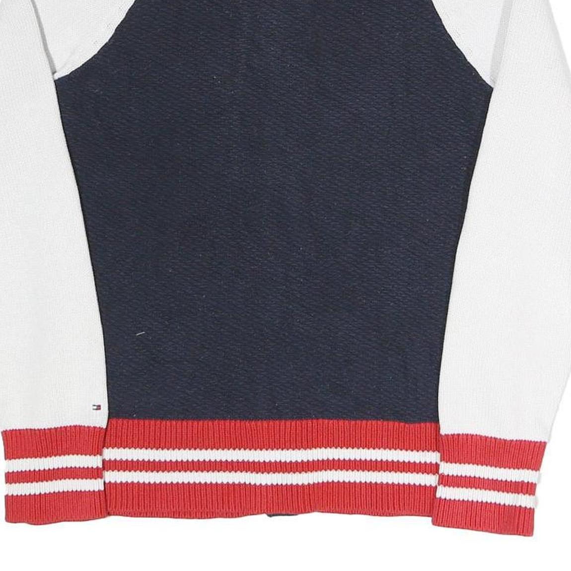 TOMMY HILFIGER Womens Navy & White Varsity Patterned Button Up Cotton Blend