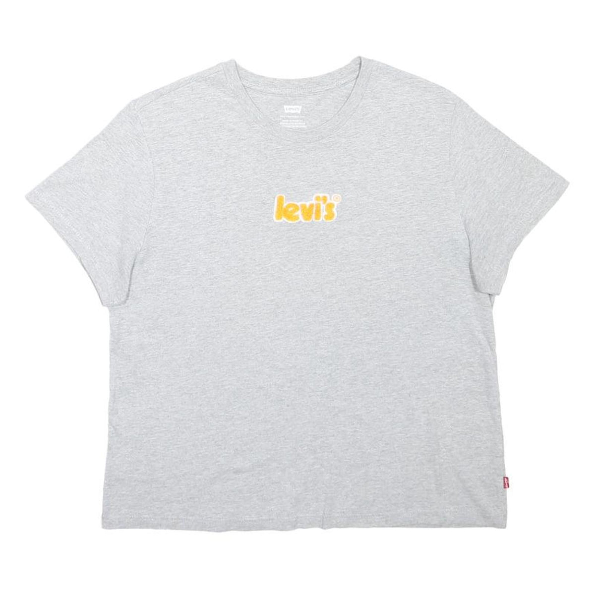 LEVI'S Womens Grey Crew Neck Short Sleeve Graphic T-Shirt M Cotton Blend Casual