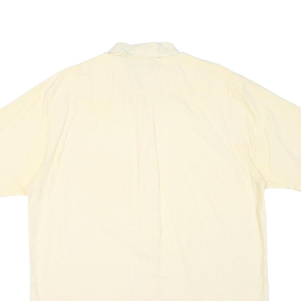 NAUTICA Mens Yellow & Cream Check Cotton Blend Shirt L Casual Smart Button-Up