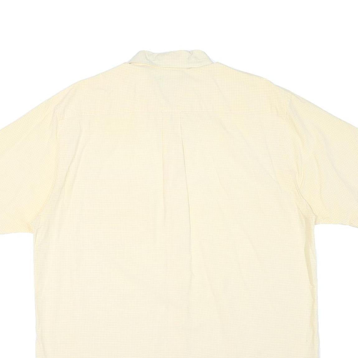 NAUTICA Mens Yellow & Cream Check Cotton Blend Shirt L Casual Smart Button-Up