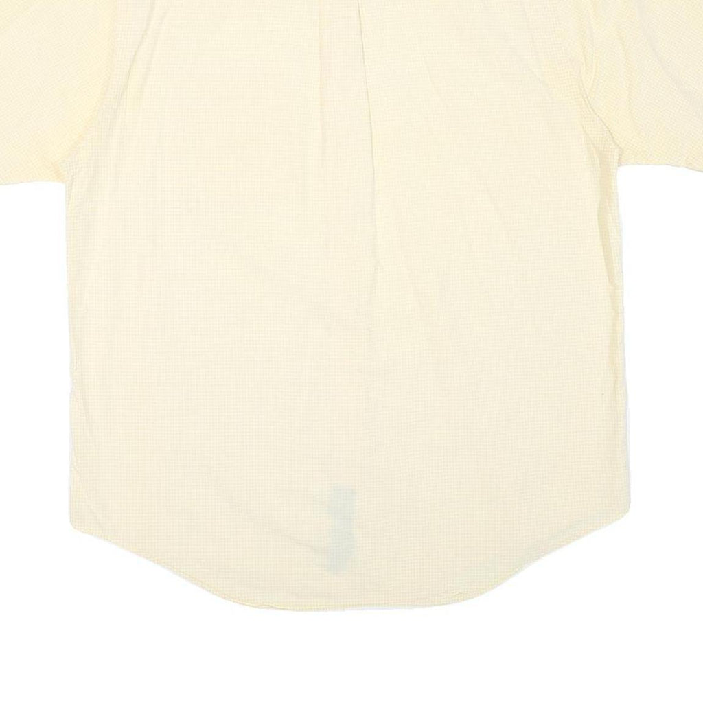 NAUTICA Mens Yellow & Cream Check Cotton Blend Shirt L Casual Smart Button-Up