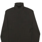 ANN TAYLOR Womens Black Plain Silk Roll Neck Basic Knit Jumper L Elegant Soft