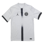 AIR JORDAN Mens White & Black PSG Graphic T-Shirt S Short Sleeve Crew Neck