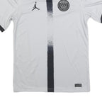 AIR JORDAN Mens White & Black PSG Graphic T-Shirt S Short Sleeve Crew Neck