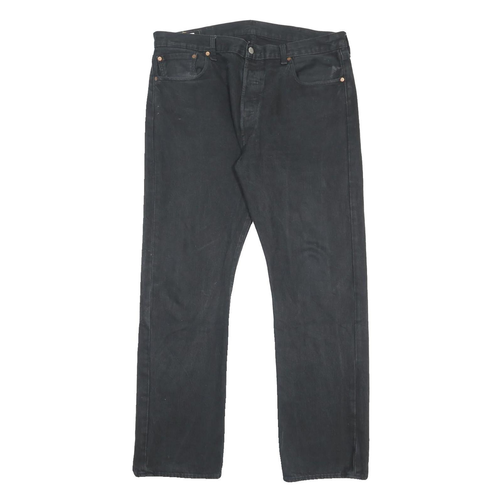 LEVI'S 501 BIG E Mens Jeans Black Regular Straight Denim Medium W38 L32 Button
