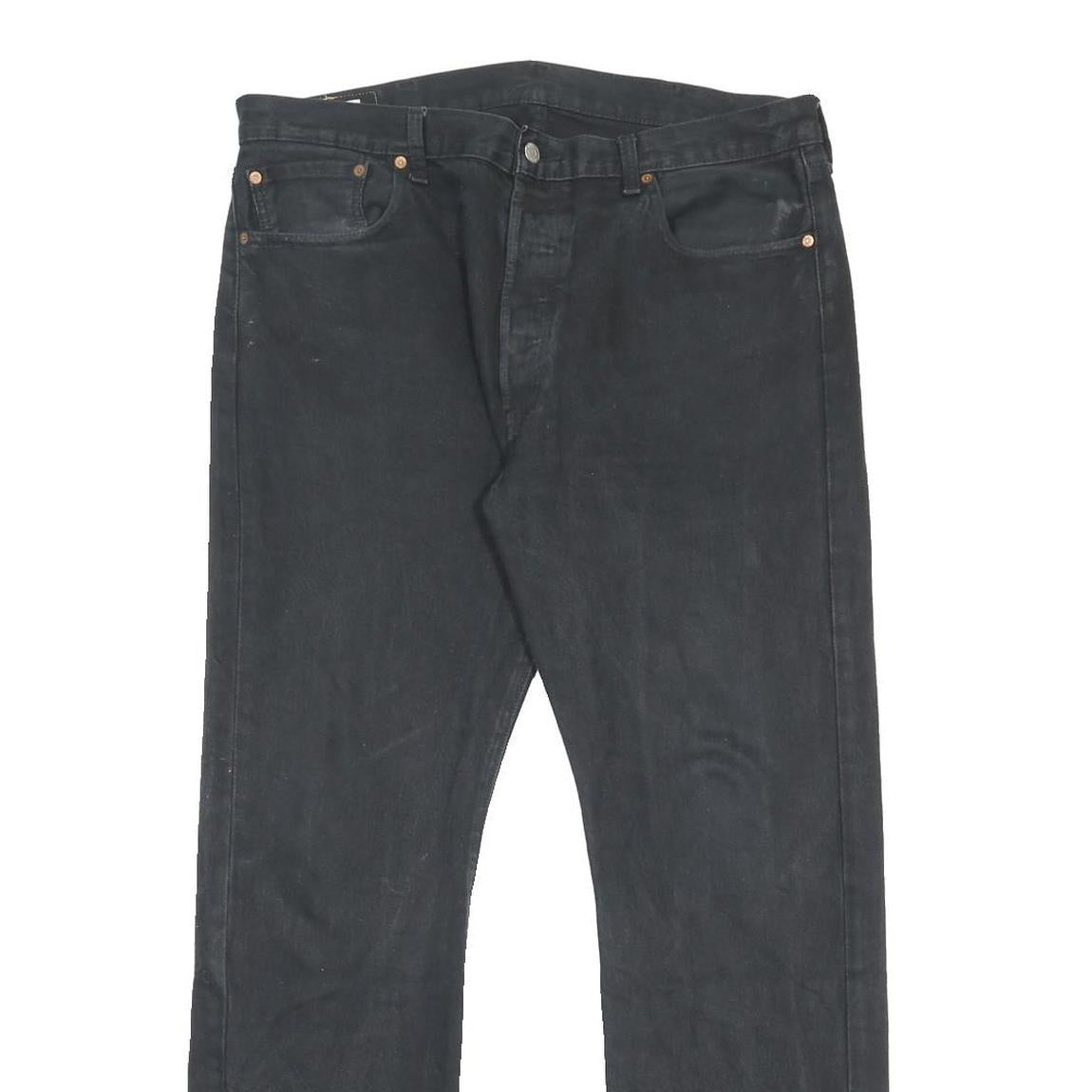 LEVI'S 501 BIG E Mens Jeans Black Regular Straight Denim Medium W38 L32 Button