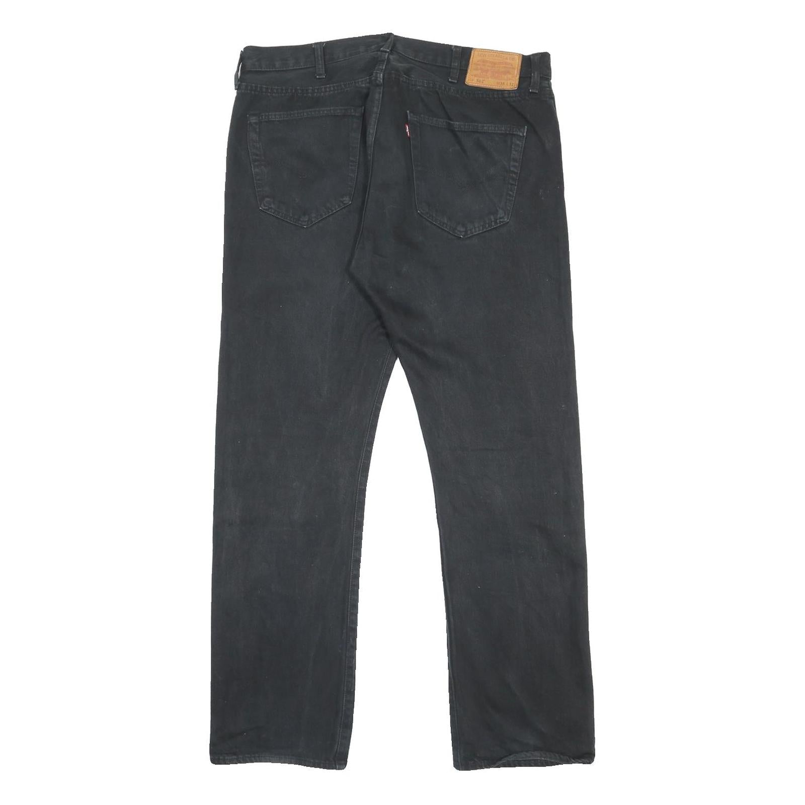 LEVI'S 501 BIG E Mens Jeans Black Regular Straight Denim Medium W38 L32 Button