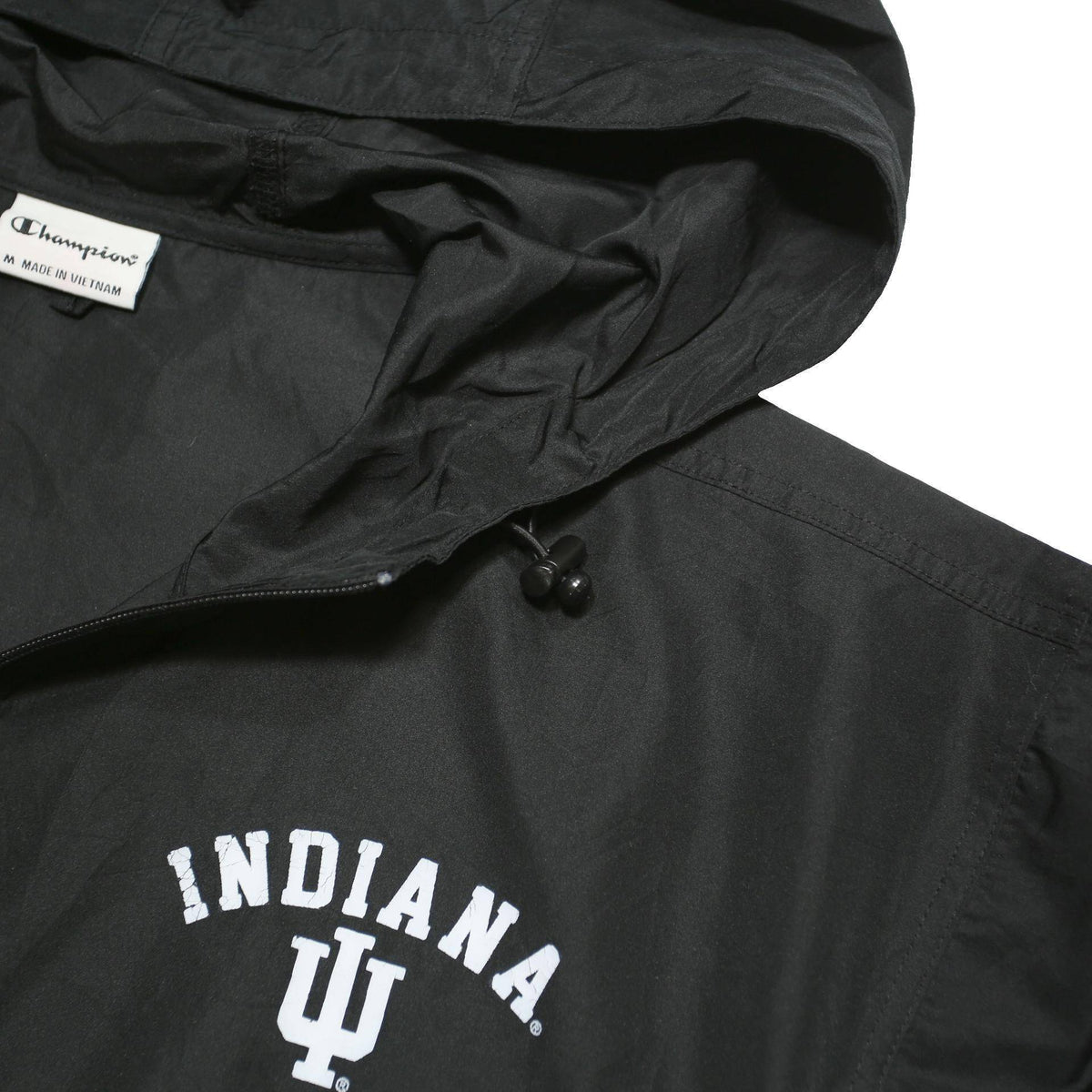 CHAMPION Mens Black Indiana Pullover Jacket M Polyester Zip Hooded Casual