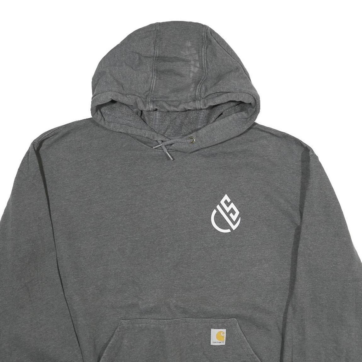 CARHARTT Mens Grey Pullover Hoodie XL Cotton Blend Casual Workwear