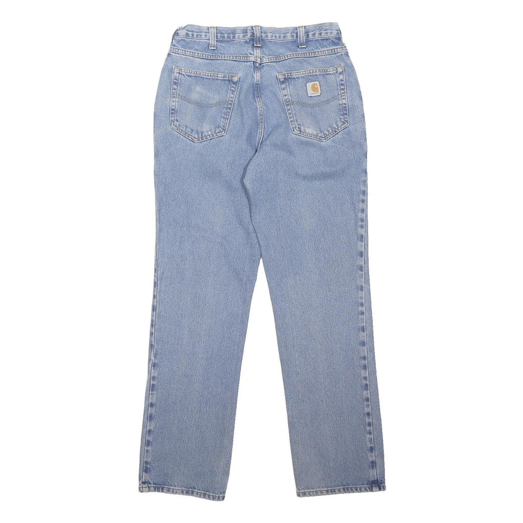 CARHARTT Mens Regular Fit Light Blue Denim Jeans W32 L33 Button Closure Classic