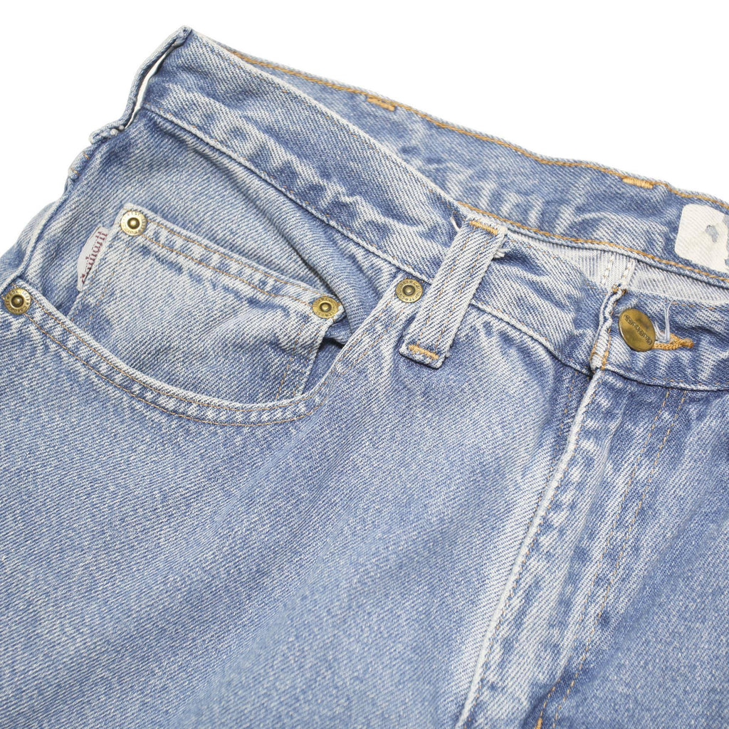 CARHARTT Mens Regular Fit Light Blue Denim Jeans W32 L33 Button Closure Classic