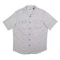WRANGLER Mens Grey Plain Shirt M Cotton Blend Casual Button Up Short Sleeve